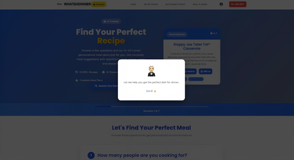 AI Recipe Finder Experience